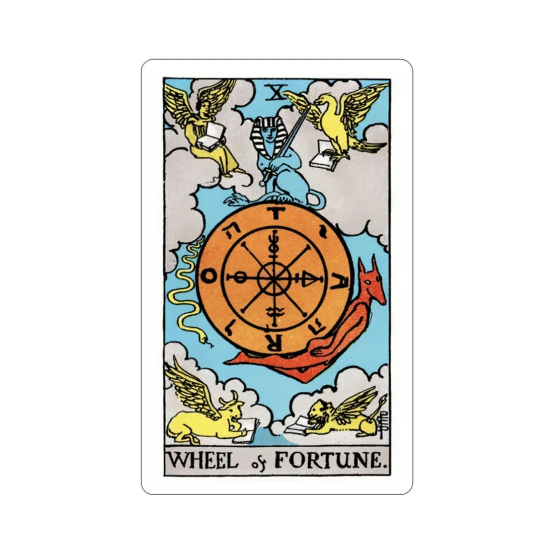 Wheel of Fortune (Rider Waite Tarot Deck) STICKER Vinyl Die-Cut Decal 2 Inch - The Sticker Space