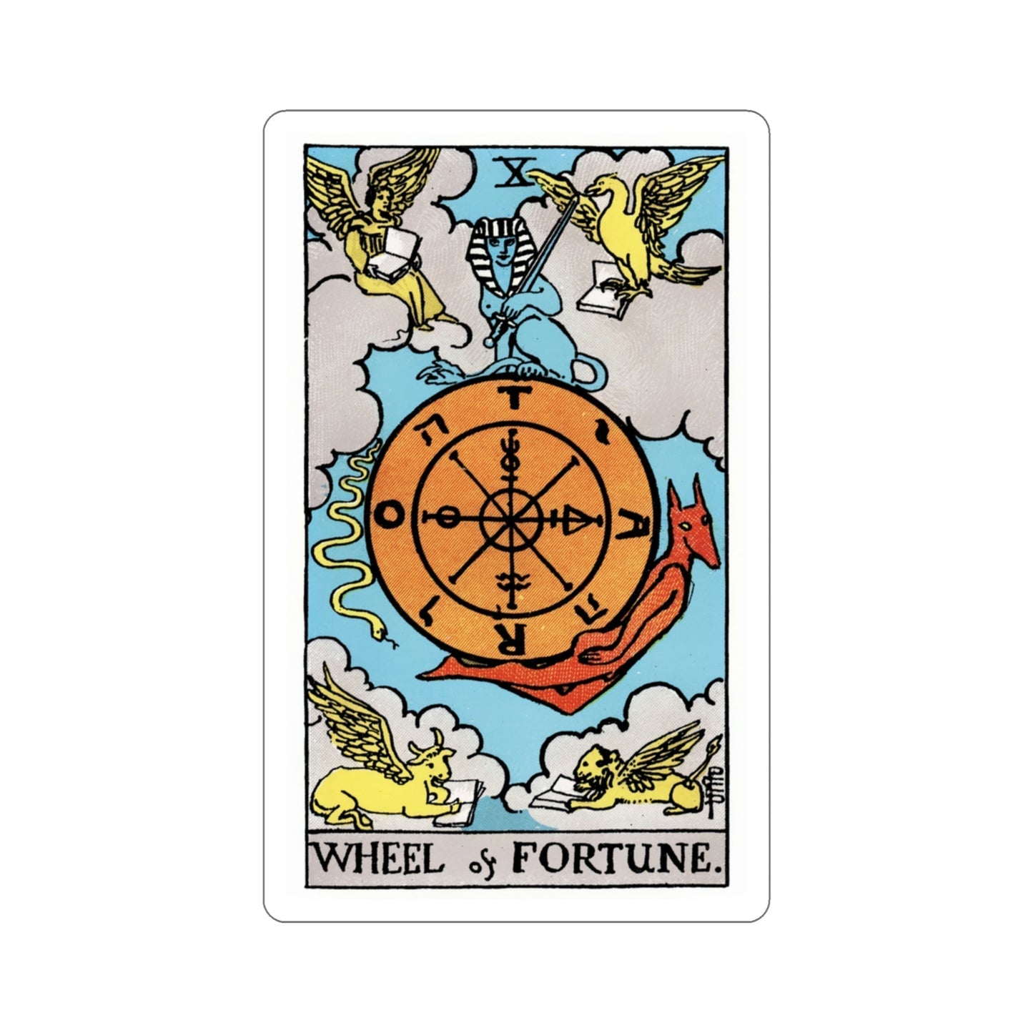 Wheel of Fortune (Rider Waite Tarot Deck) STICKER Vinyl Die-Cut Decal-3 Inch-The Sticker Space