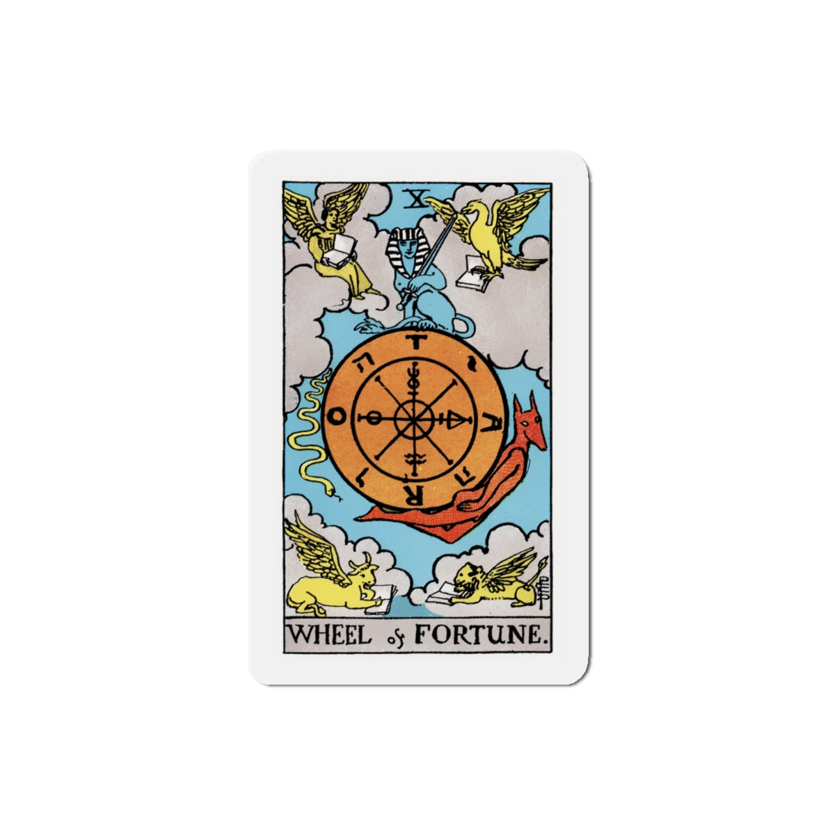Wheel of Fortune (Tarot Card) Die-Cut Magnet-4" x 4"-The Sticker Space
