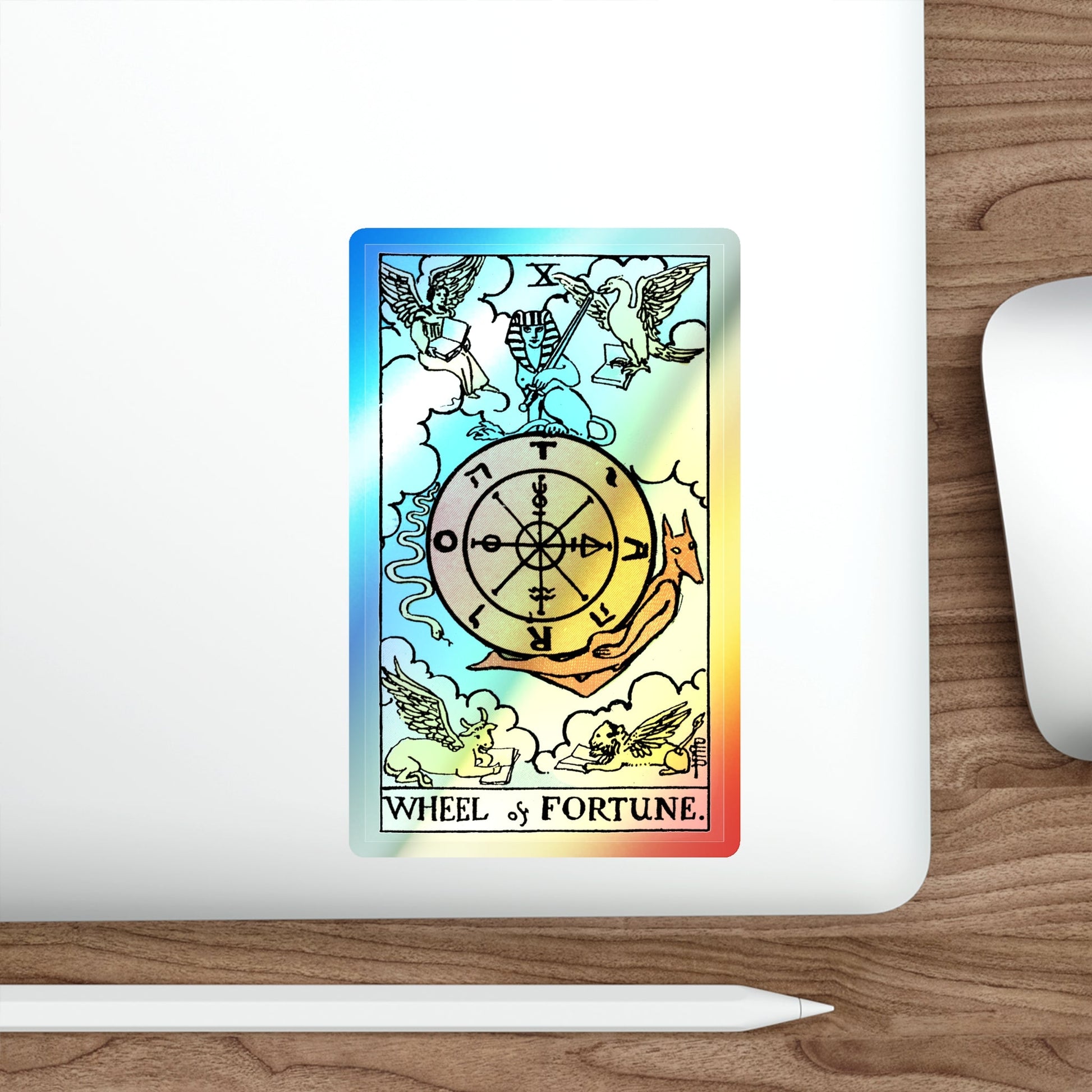 Wheel of Fortune (Tarot Card) Holographic STICKER Die-Cut Vinyl Decal-The Sticker Space