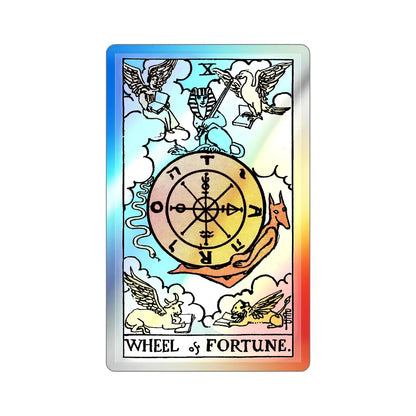Wheel of Fortune (Tarot Card) Holographic STICKER Die-Cut Vinyl Decal 2 Inch Holographic - The Sticker Space
