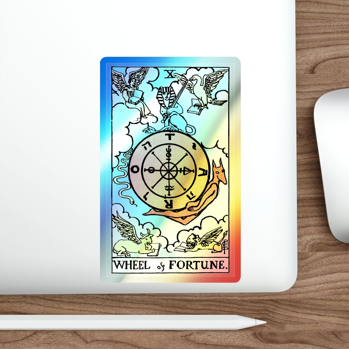 Wheel of Fortune (Tarot Card) Holographic STICKER Die-Cut Vinyl Decal-The Sticker Space