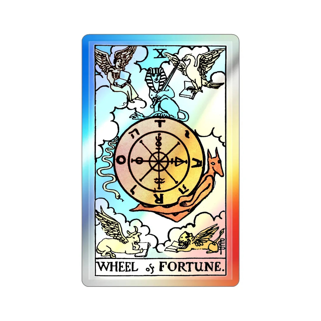 Wheel of Fortune (Tarot Card) Holographic STICKER Die-Cut Vinyl Decal - The Sticker Space
