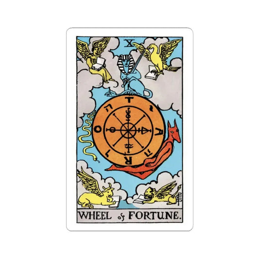 Wheel of Fortune (Tarot Card) STICKER Vinyl Kiss-Cut Decal 2 Inch White - The Sticker Space