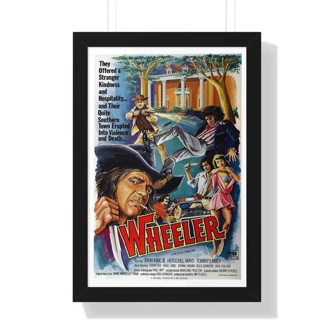 WHEELER 1975 - Framed Movie Poster 16″ x 24″ Black - The Sticker Space