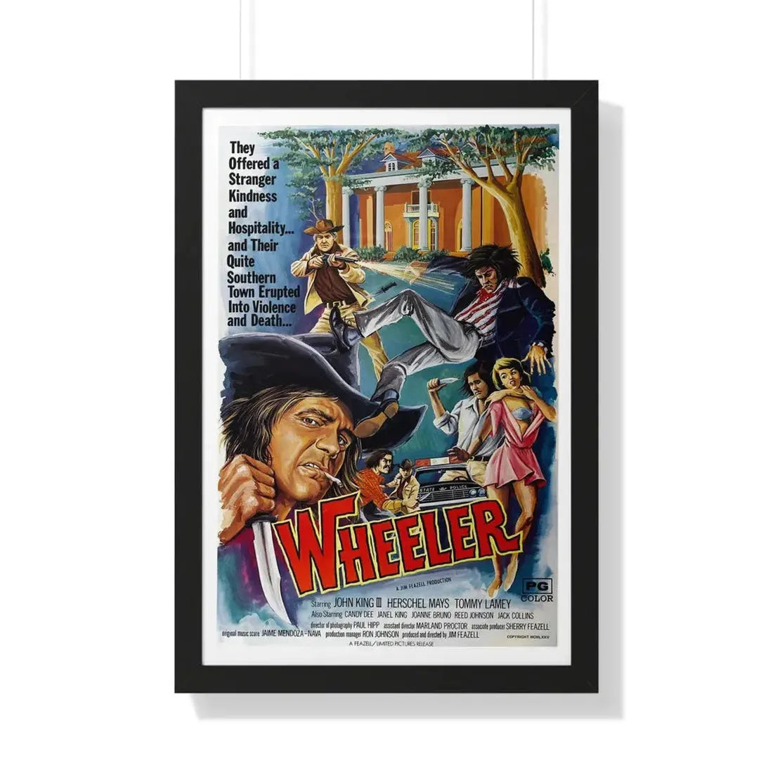 WHEELER 1975 - Framed Movie Poster 20" x 30" Black - The Sticker Space