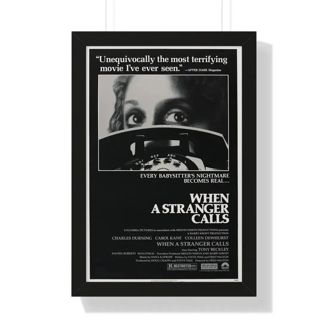 WHEN A STRANGER CALLS 1979 - Framed Movie Poster 16″ x 24″ Black - The Sticker Space