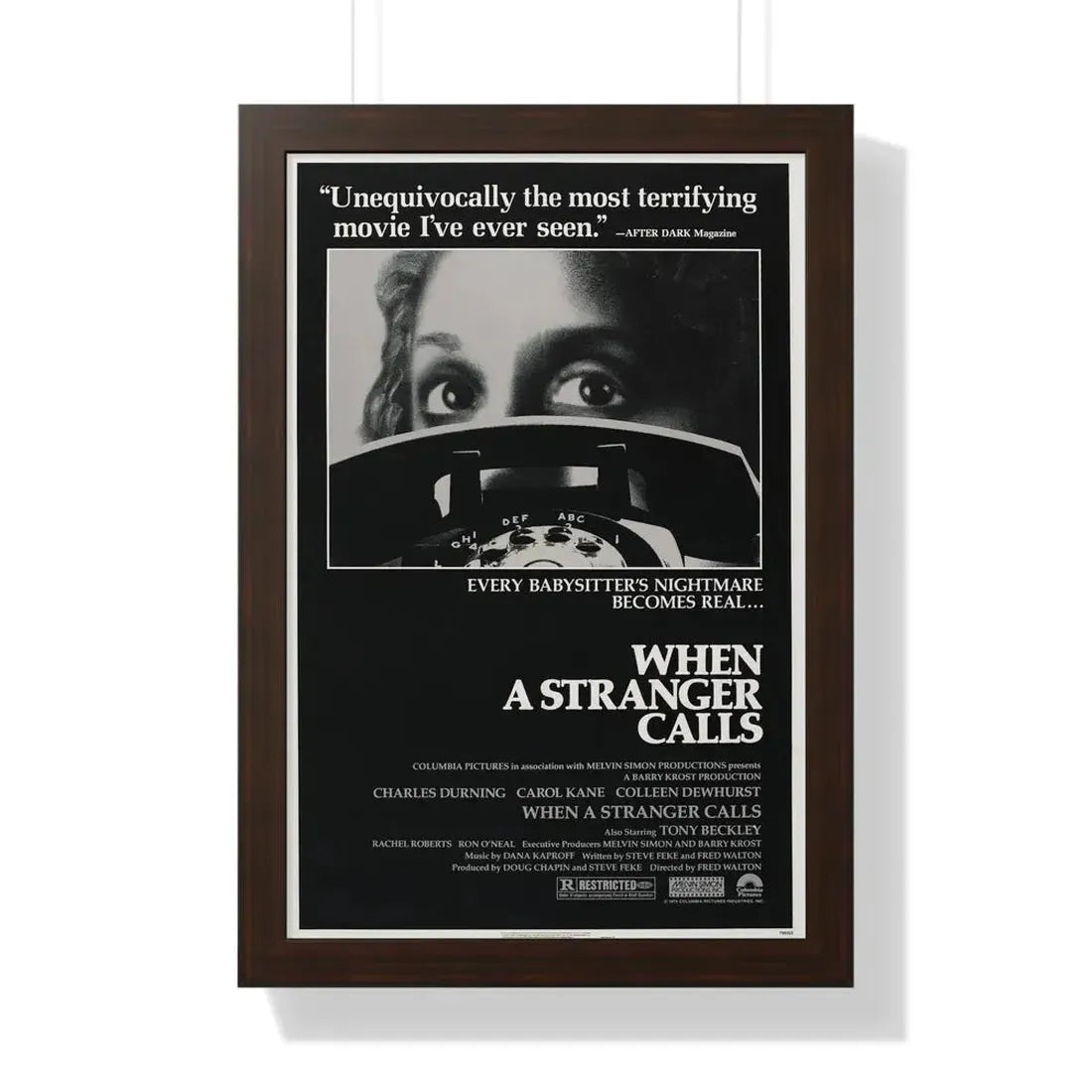WHEN A STRANGER CALLS 1979 - Framed Movie Poster 16″ x 24″ Walnut - The Sticker Space