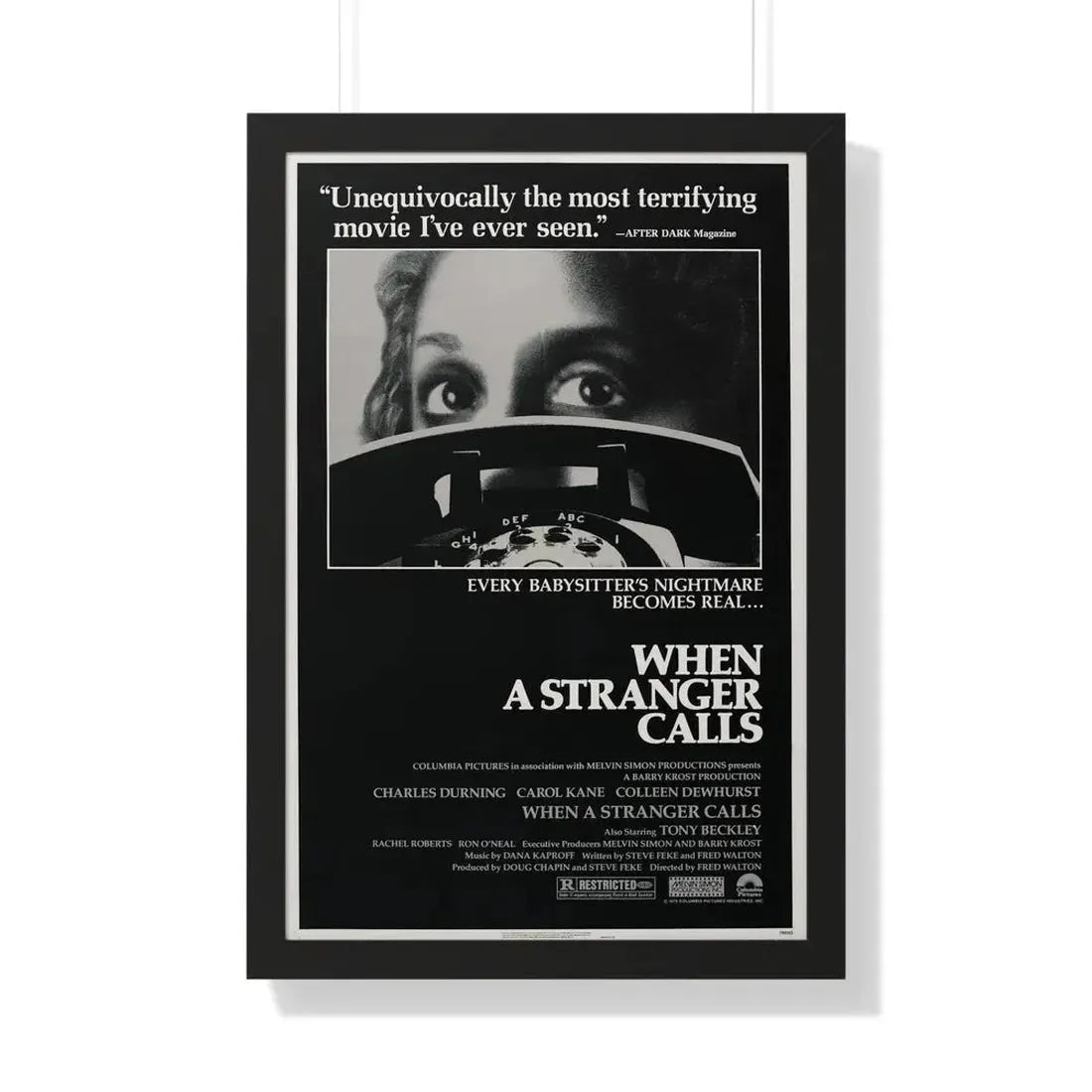 WHEN A STRANGER CALLS 1979 - Framed Movie Poster 20" x 30" Black - The Sticker Space