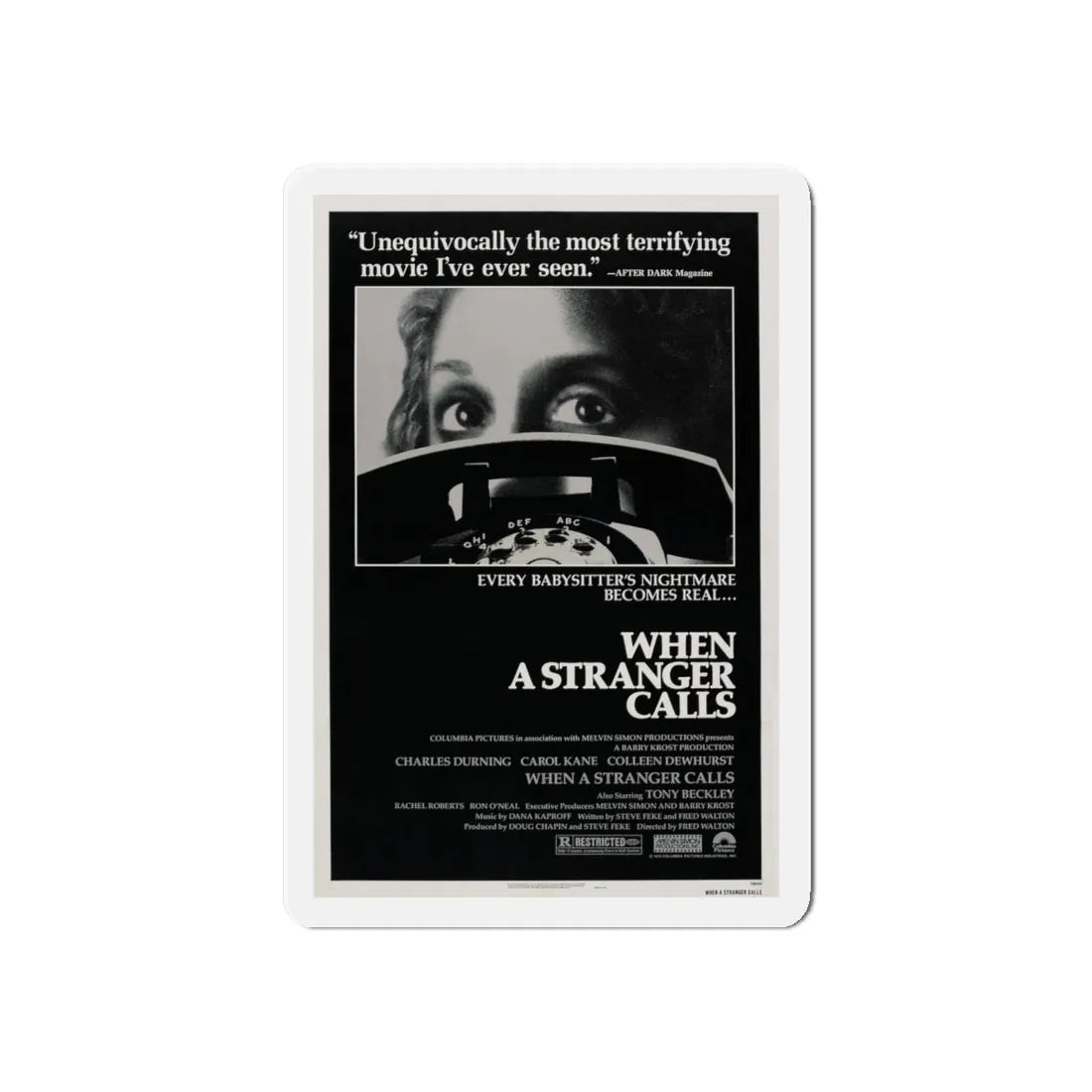 WHEN A STRANGER CALLS 1979 Movie Poster - Refrigerator Magnet 6 Inch - The Sticker Space