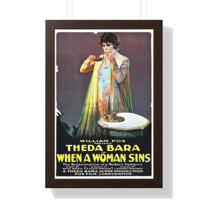 WHEN A WOMAN SINS 1918 - Framed Movie Poster-16″ x 24″-The Sticker Space