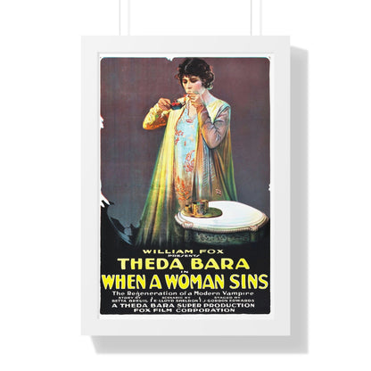 WHEN A WOMAN SINS 1918 - Framed Movie Poster-16″ x 24″-The Sticker Space