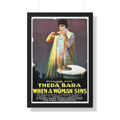 WHEN A WOMAN SINS 1918 - Framed Movie Poster-20" x 30"-The Sticker Space