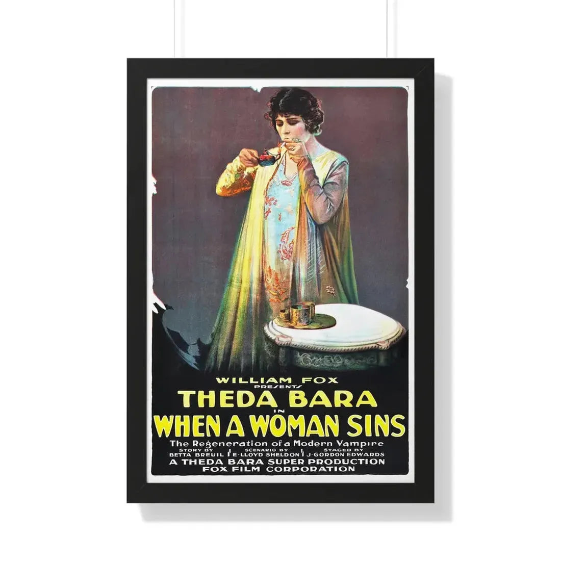 WHEN A WOMAN SINS 1918 - Framed Movie Poster 20" x 30" Black - The Sticker Space