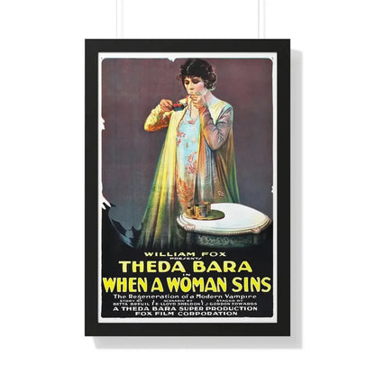 WHEN A WOMAN SINS 1918 - Framed Movie Poster 20" x 30" Black - The Sticker Space