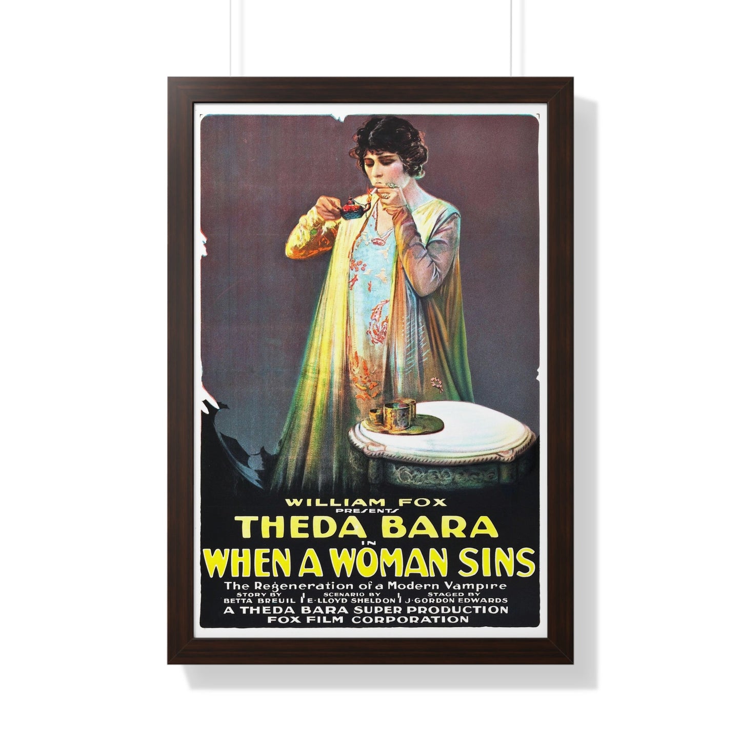 WHEN A WOMAN SINS 1918 - Framed Movie Poster-20" x 30"-The Sticker Space