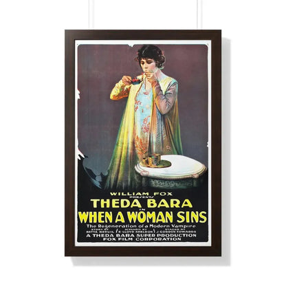 WHEN A WOMAN SINS 1918 - Framed Movie Poster 20" x 30" Walnut - The Sticker Space