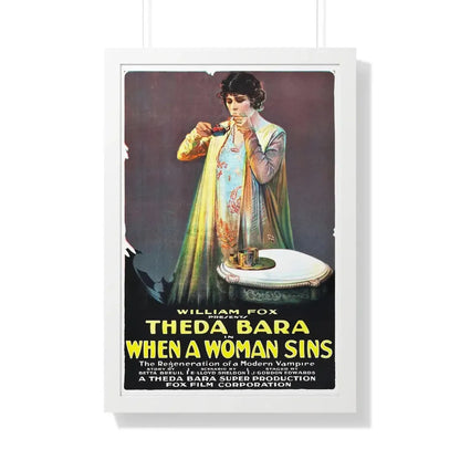 WHEN A WOMAN SINS 1918 - Framed Movie Poster 20" x 30" White - The Sticker Space