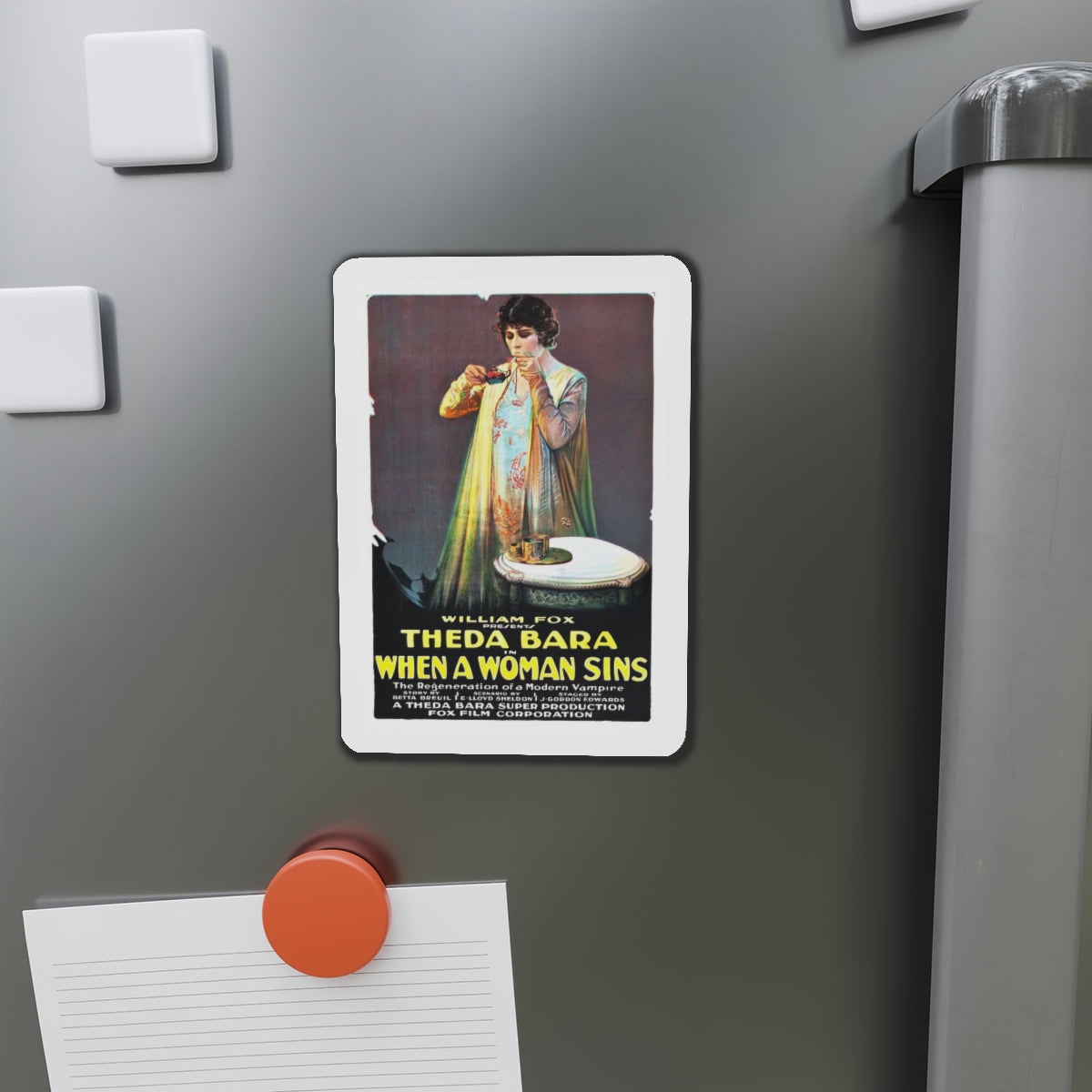 WHEN A WOMAN SINS 1918 Movie Poster - Refrigerator Magnet-The Sticker Space