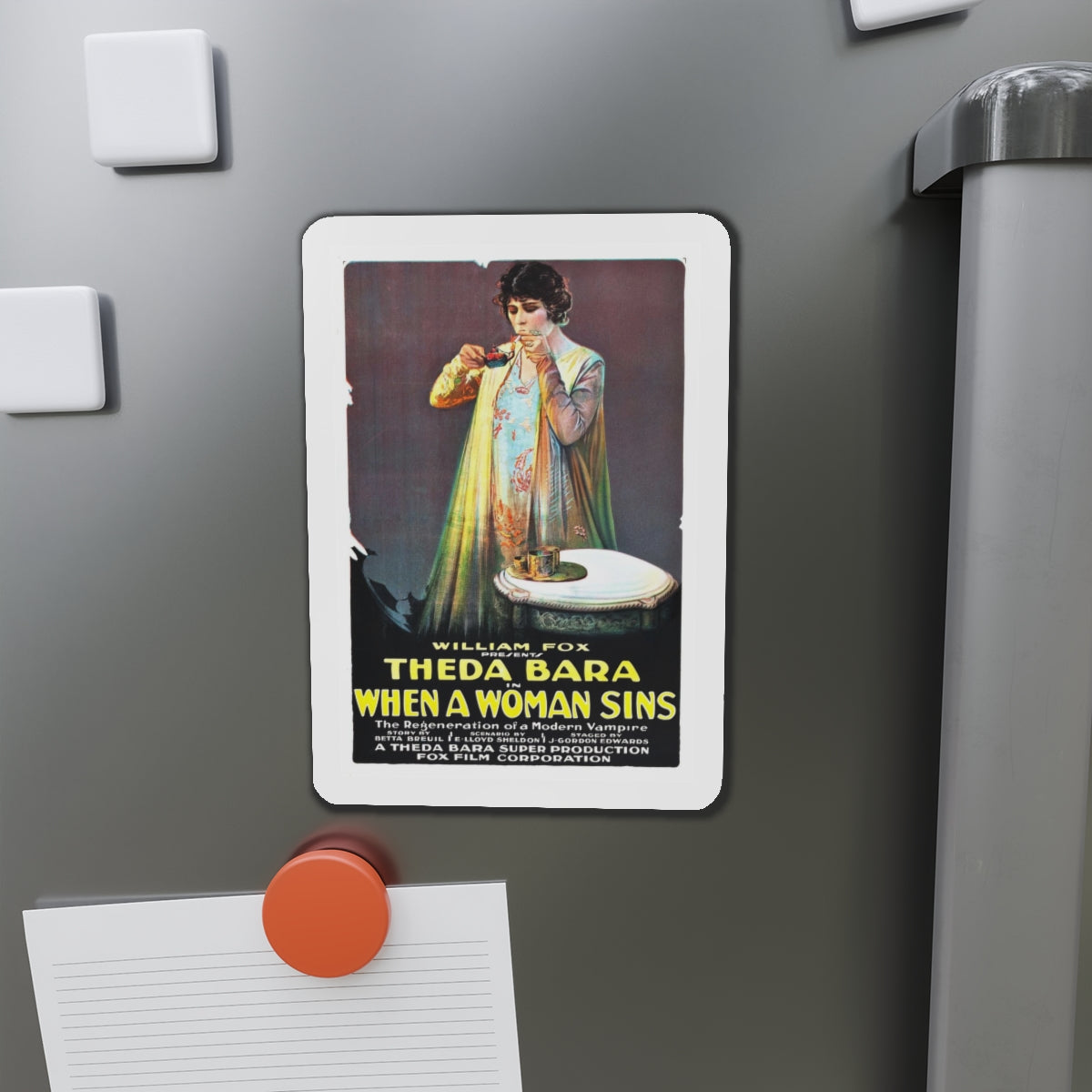 WHEN A WOMAN SINS 1918 Movie Poster - Refrigerator Magnet-The Sticker Space