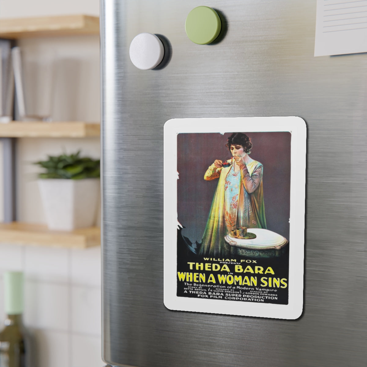 WHEN A WOMAN SINS 1918 Movie Poster - Refrigerator Magnet-The Sticker Space