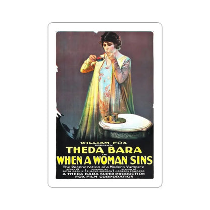 WHEN A WOMAN SINS 1918 Movie Poster - STICKER Vinyl Kiss-Cut Decal 2 Inch White - The Sticker Space