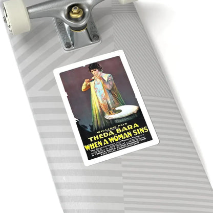 WHEN A WOMAN SINS 1918 Movie Poster - STICKER Vinyl Kiss-Cut Decal - The Sticker Space