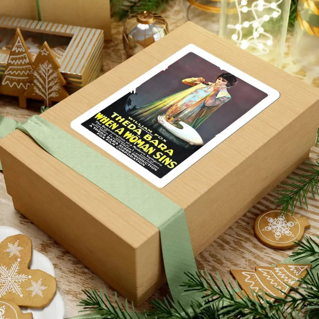 WHEN A WOMAN SINS 1918 Movie Poster - STICKER Vinyl Kiss-Cut Decal - The Sticker Space