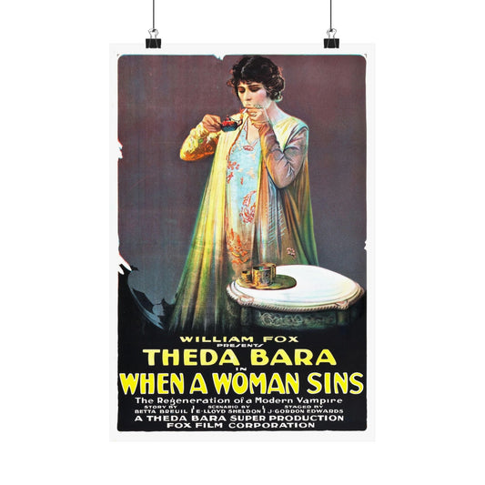 WHEN A WOMAN SINS 1918 - Paper Movie Poster-12″ x 18″-The Sticker Space