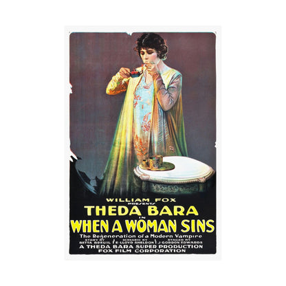 WHEN A WOMAN SINS 1918 - Paper Movie Poster-The Sticker Space