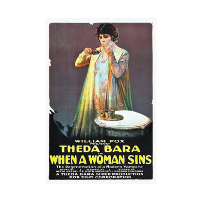 WHEN A WOMAN SINS 1918 - Paper Movie Poster - The Sticker Space