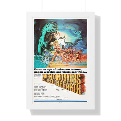 WHEN DINOSAURS RULED THE EARTH 1970 - Framed Movie Poster-16″ x 24″-The Sticker Space