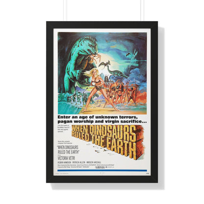 WHEN DINOSAURS RULED THE EARTH 1970 - Framed Movie Poster-20" x 30"-The Sticker Space