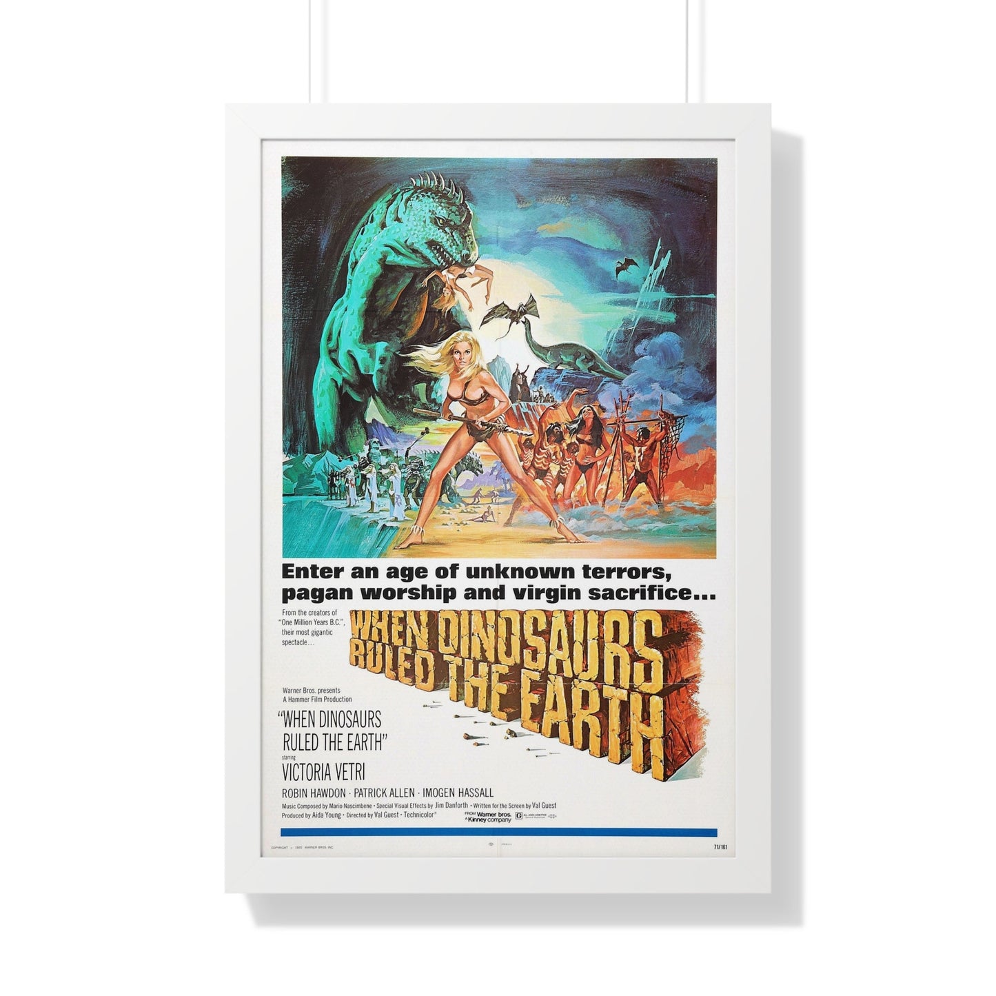 WHEN DINOSAURS RULED THE EARTH 1970 - Framed Movie Poster-20" x 30"-The Sticker Space