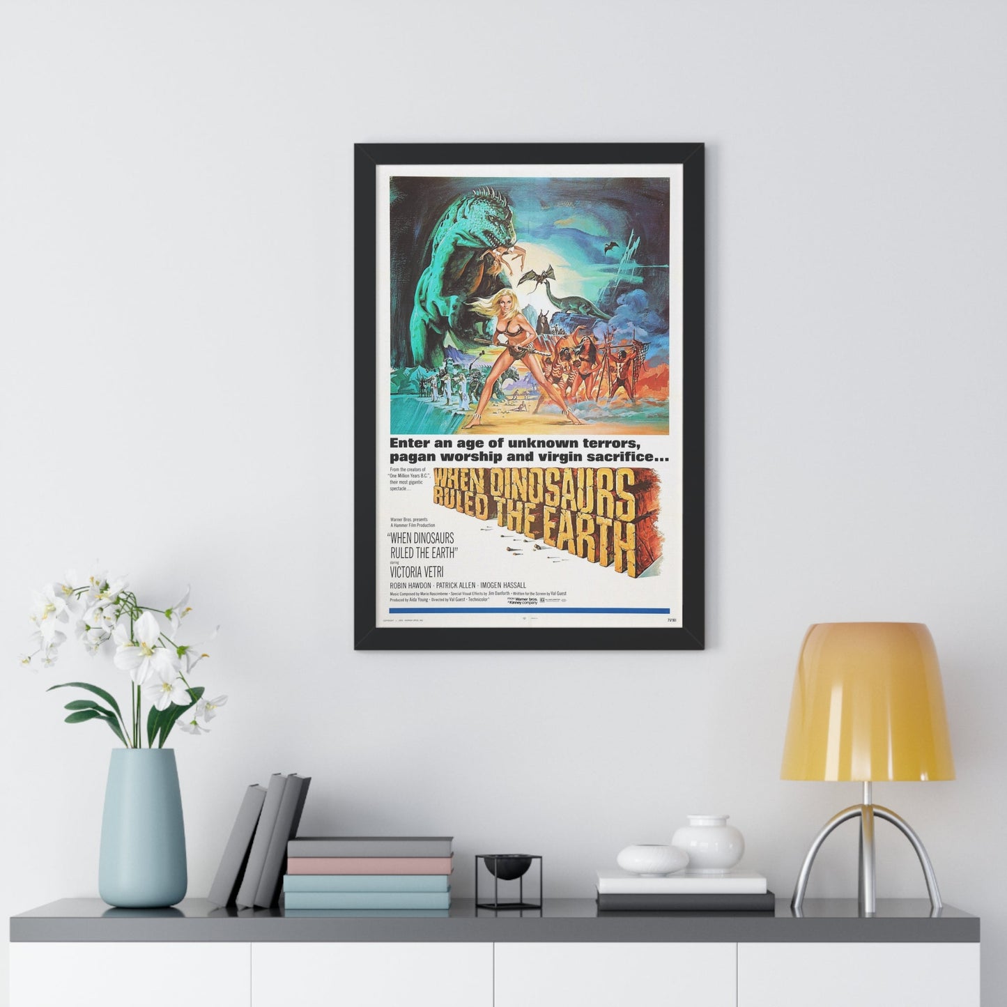 WHEN DINOSAURS RULED THE EARTH 1970 - Framed Movie Poster-The Sticker Space