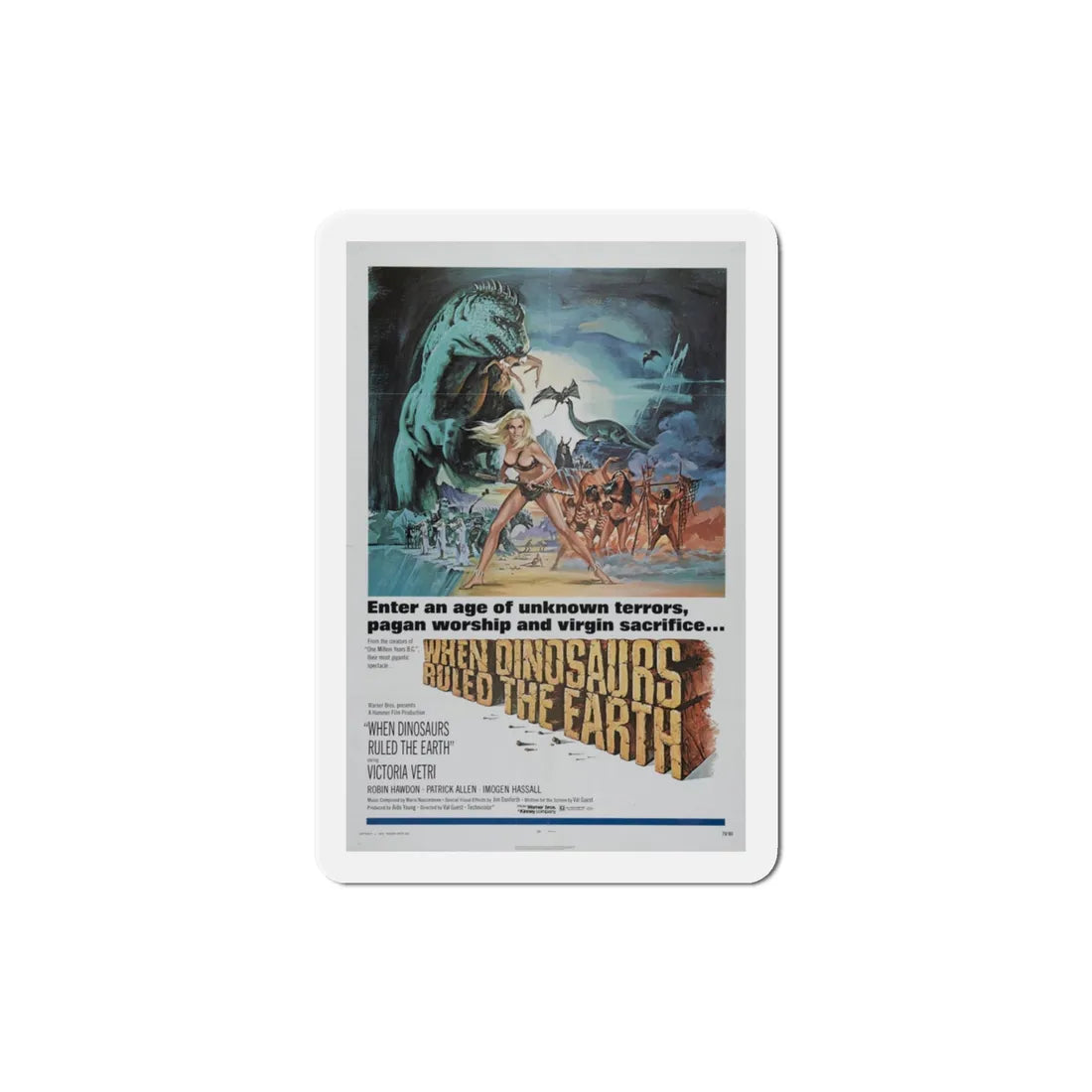 When Dinosaurs Ruled the Earth 1971 Movie Poster Refrigerator Magnet 3 Inch - The Sticker Space
