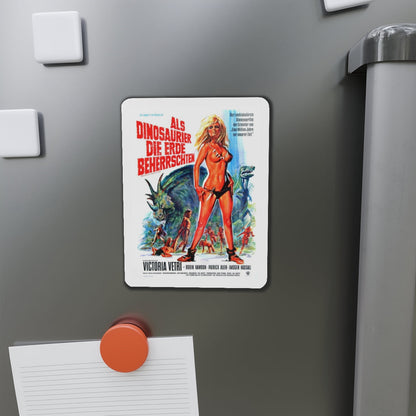 WHEN DINOSAURS RULED THE EARTH (GERMAN) 1970 Movie Poster - Refrigerator Magnet-The Sticker Space