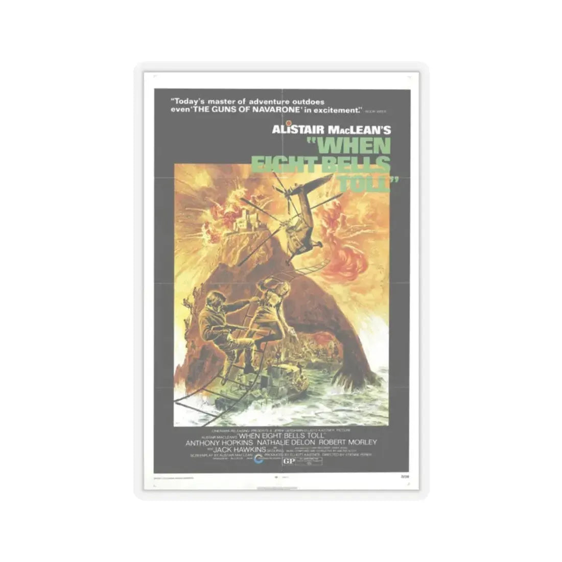 When Eight Bells Toll 1971 Movie Poster - STICKER Vinyl Kiss-Cut Decal 2 Inch Transparent - The Sticker Space