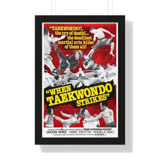 WHEN TAEKWONDO STRIKES 1973 - Framed Movie Poster 16″ x 24″ Black - The Sticker Space