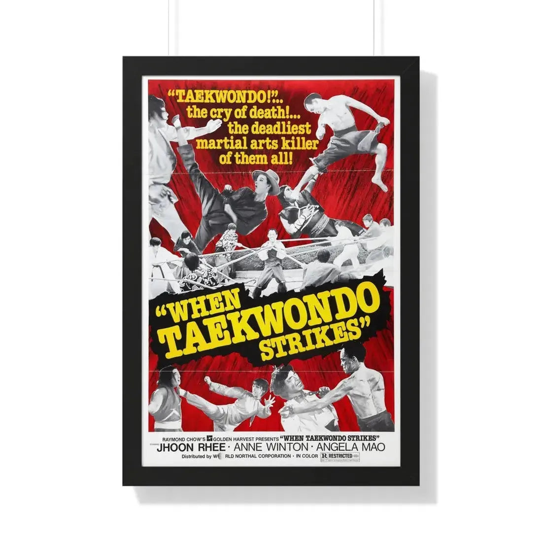 WHEN TAEKWONDO STRIKES 1973 - Framed Movie Poster 20" x 30" Black - The Sticker Space