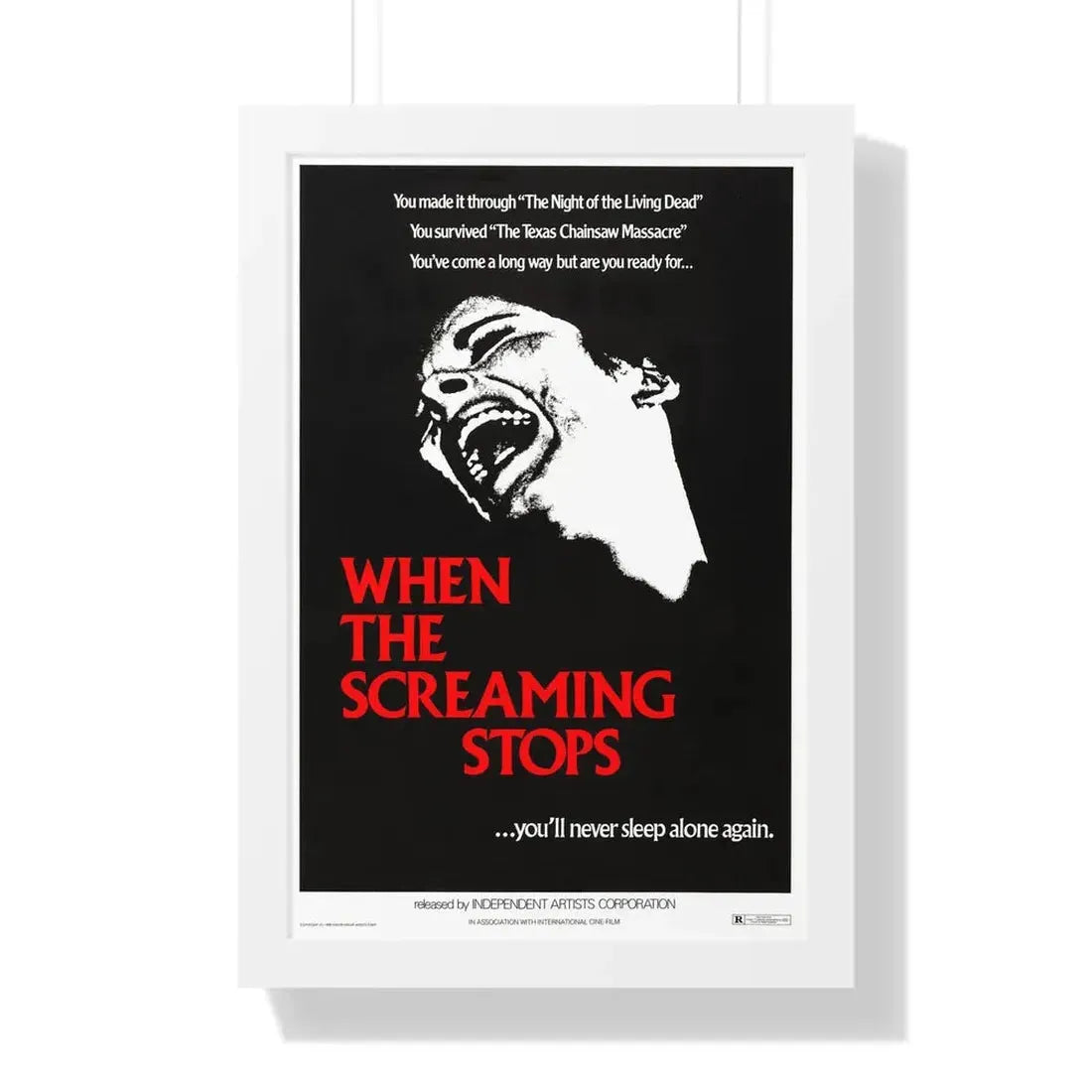 WHEN THE SCREAMING STOPS (LORELEY'S GRASP) 1973 - Framed Movie Poster 16″ x 24″ White - The Sticker Space