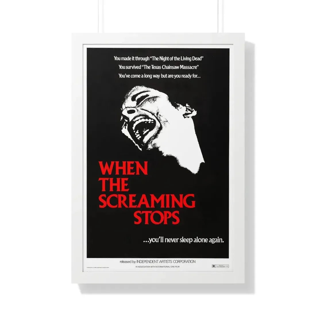 WHEN THE SCREAMING STOPS (LORELEY'S GRASP) 1973 - Framed Movie Poster 20" x 30" White - The Sticker Space