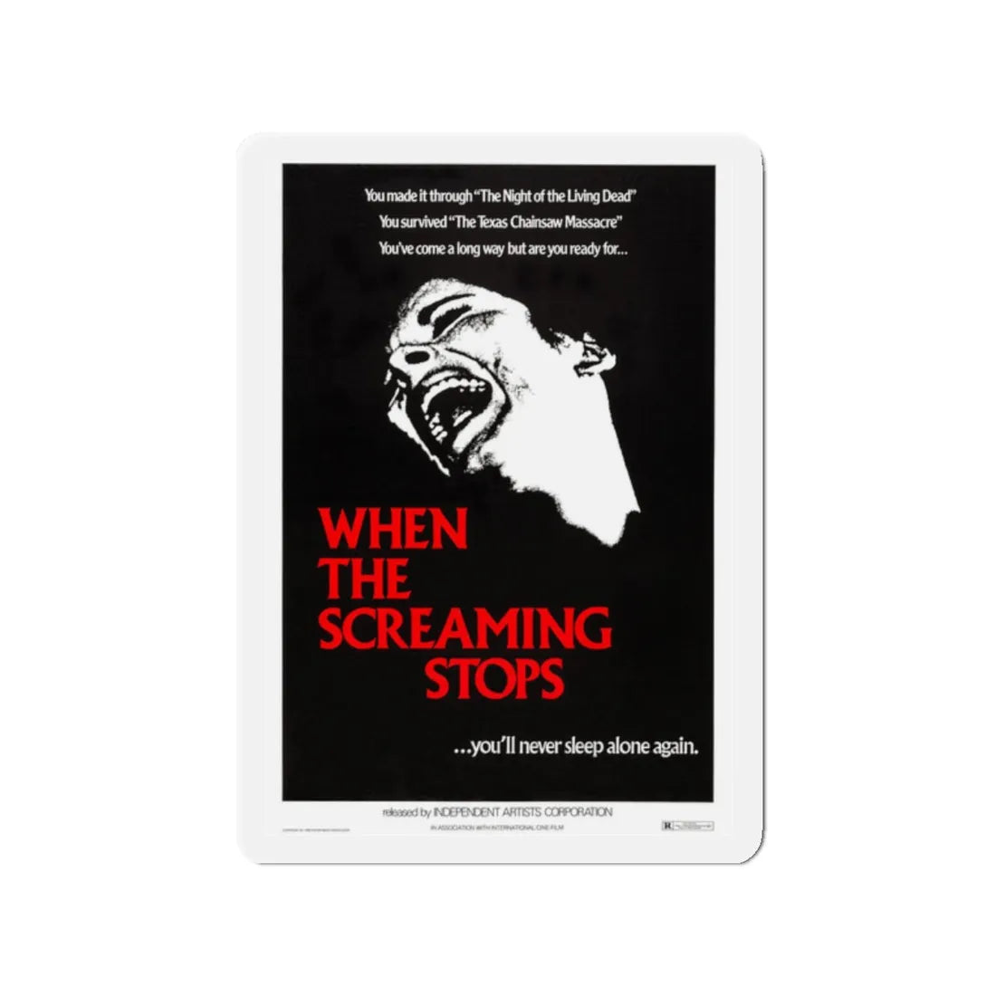WHEN THE SCREAMING STOPS (LORELEY'S GRASP) 1973 Movie Poster - Refrigerator Magnet 2 Inch - The Sticker Space
