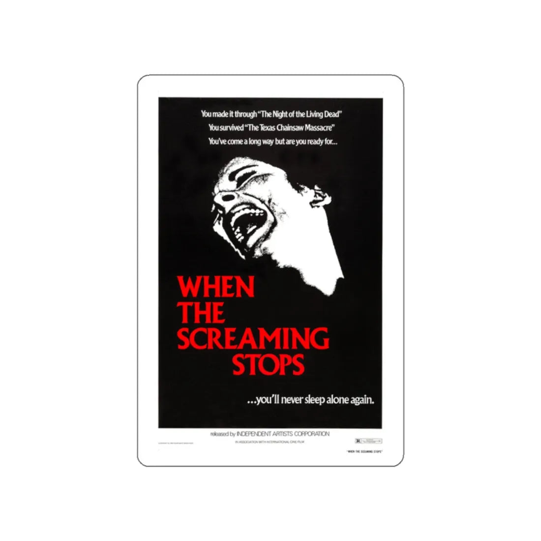 WHEN THE SCREAMING STOPS (LORELEY'S GRASP) 1973 Movie Poster STICKER Vinyl Die-Cut Decal 2 Inch - The Sticker Space