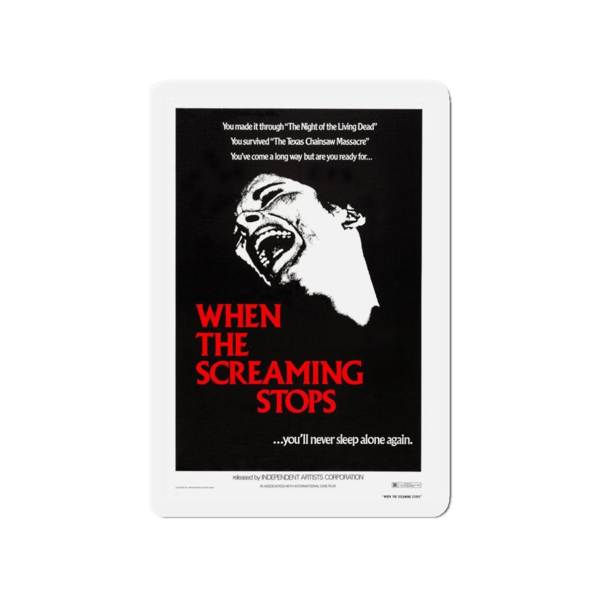 WHEN THE SCREAMING STOPS (LORELEY'S GRASP) 1973 Movie Poster - Refrigerator Magnet-3" x 3"-The Sticker Space