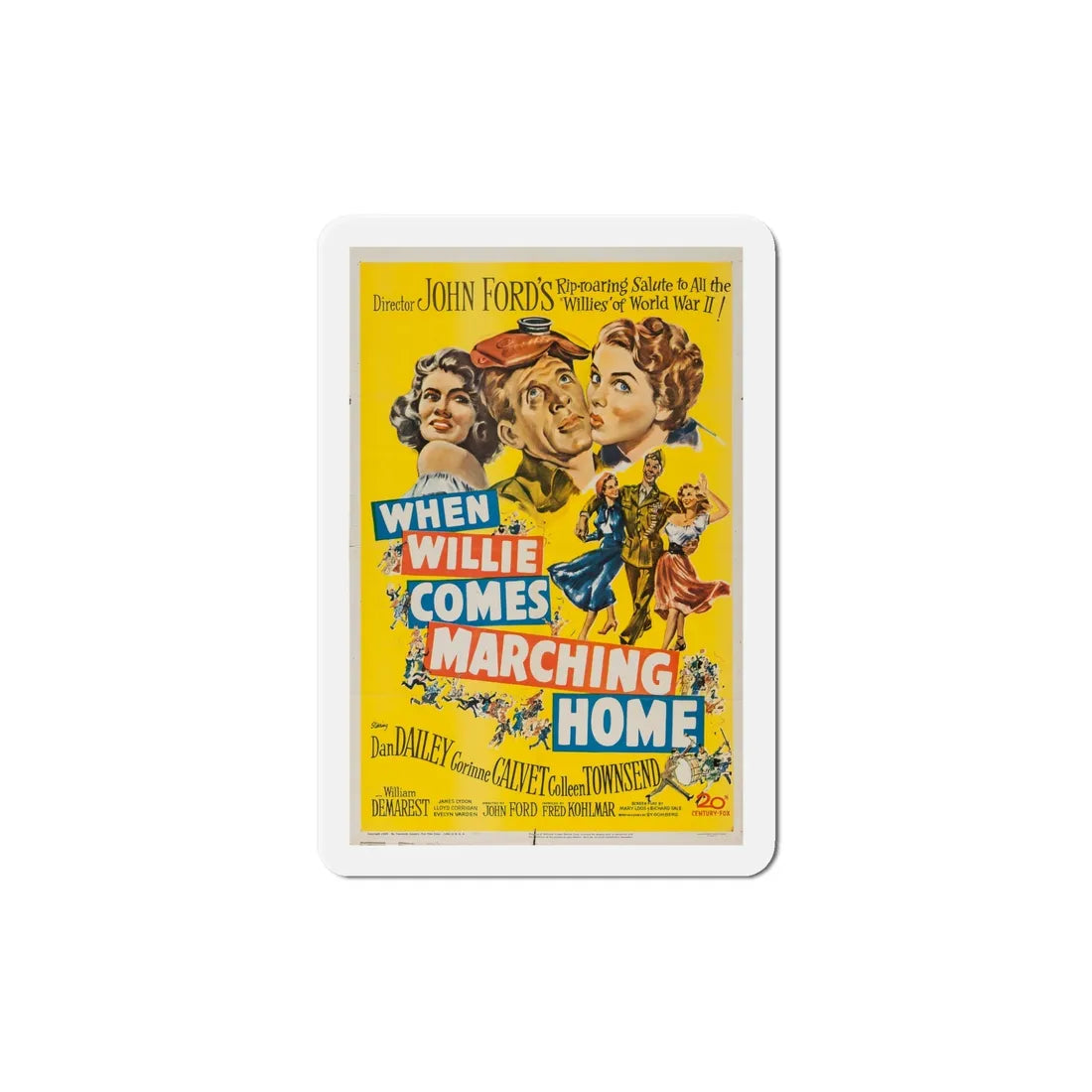 When Willie Comes Marching Home 1950 Movie Poster Refrigerator Magnet 5 Inch - The Sticker Space