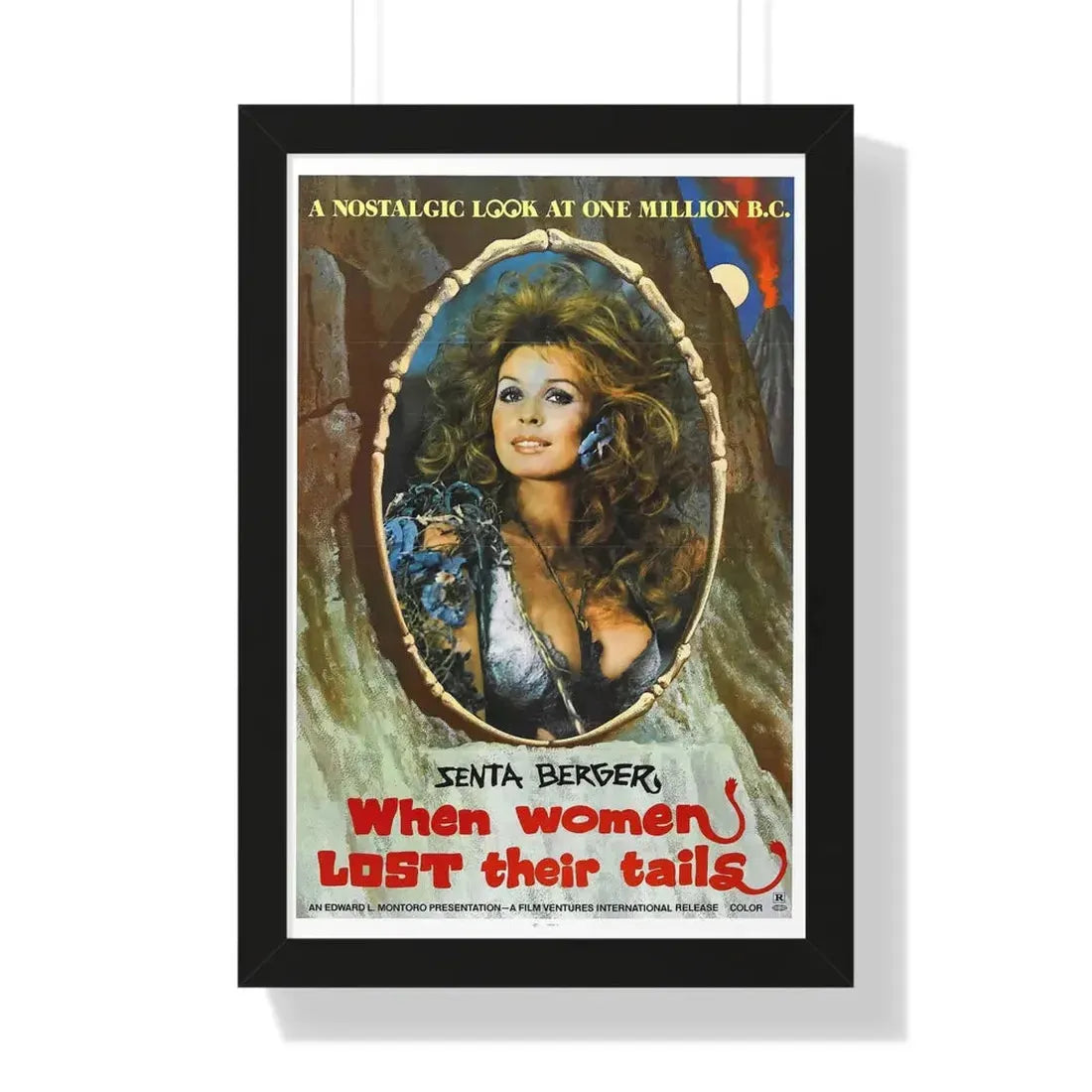 WHEN WOMEN LOST THEIR TAILS 1972 - Framed Movie Poster 16″ x 24″ Black - The Sticker Space