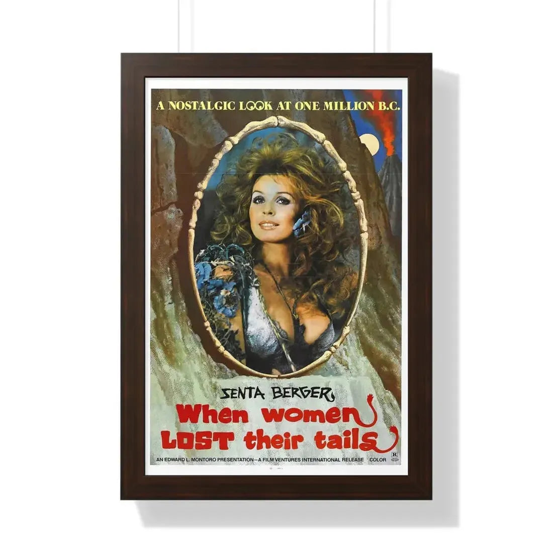 WHEN WOMEN LOST THEIR TAILS 1972 - Framed Movie Poster 16″ x 24″ Walnut - The Sticker Space