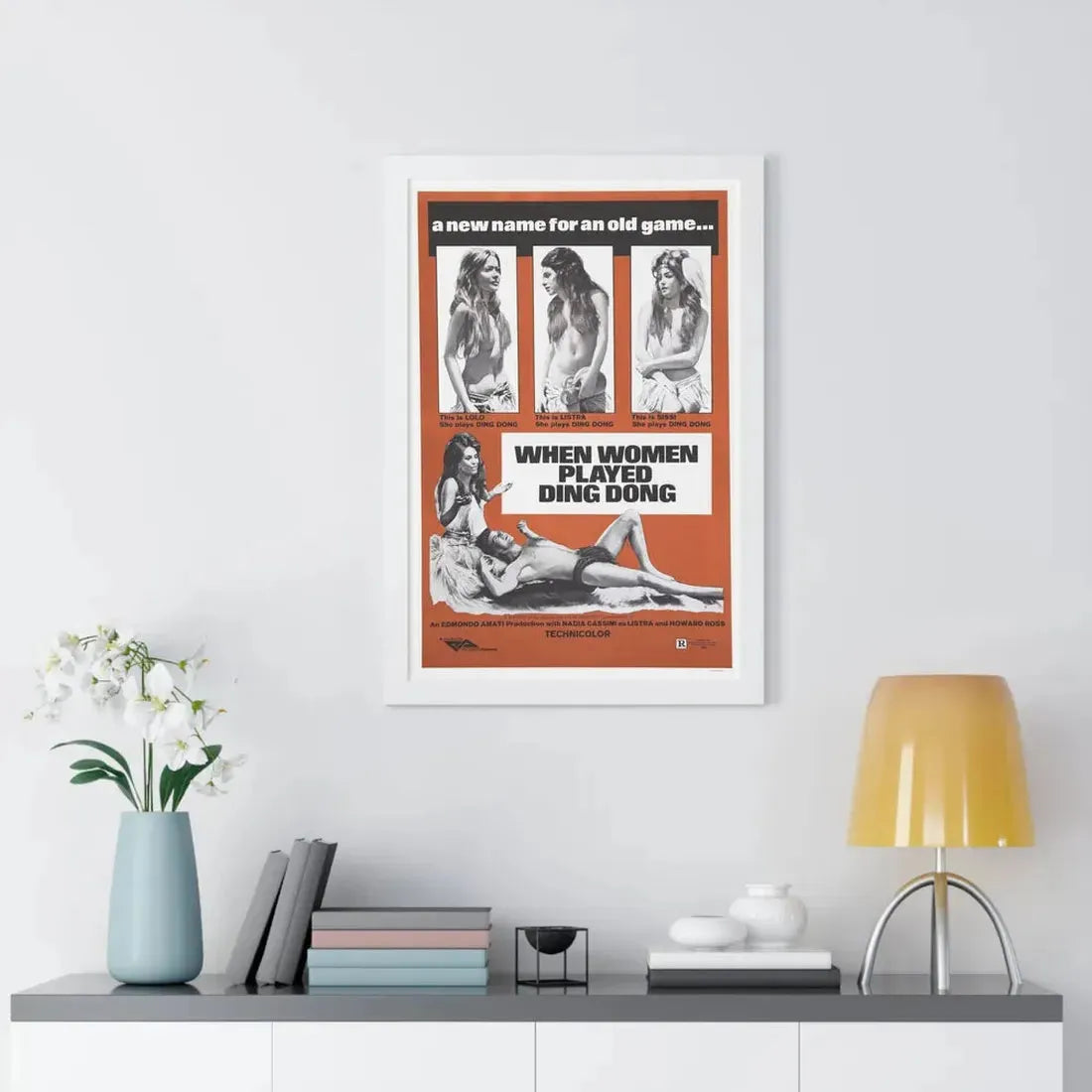 WHEN WOMEN PLAYED DING DONG 1971 - Framed Movie Poster - The Sticker Space