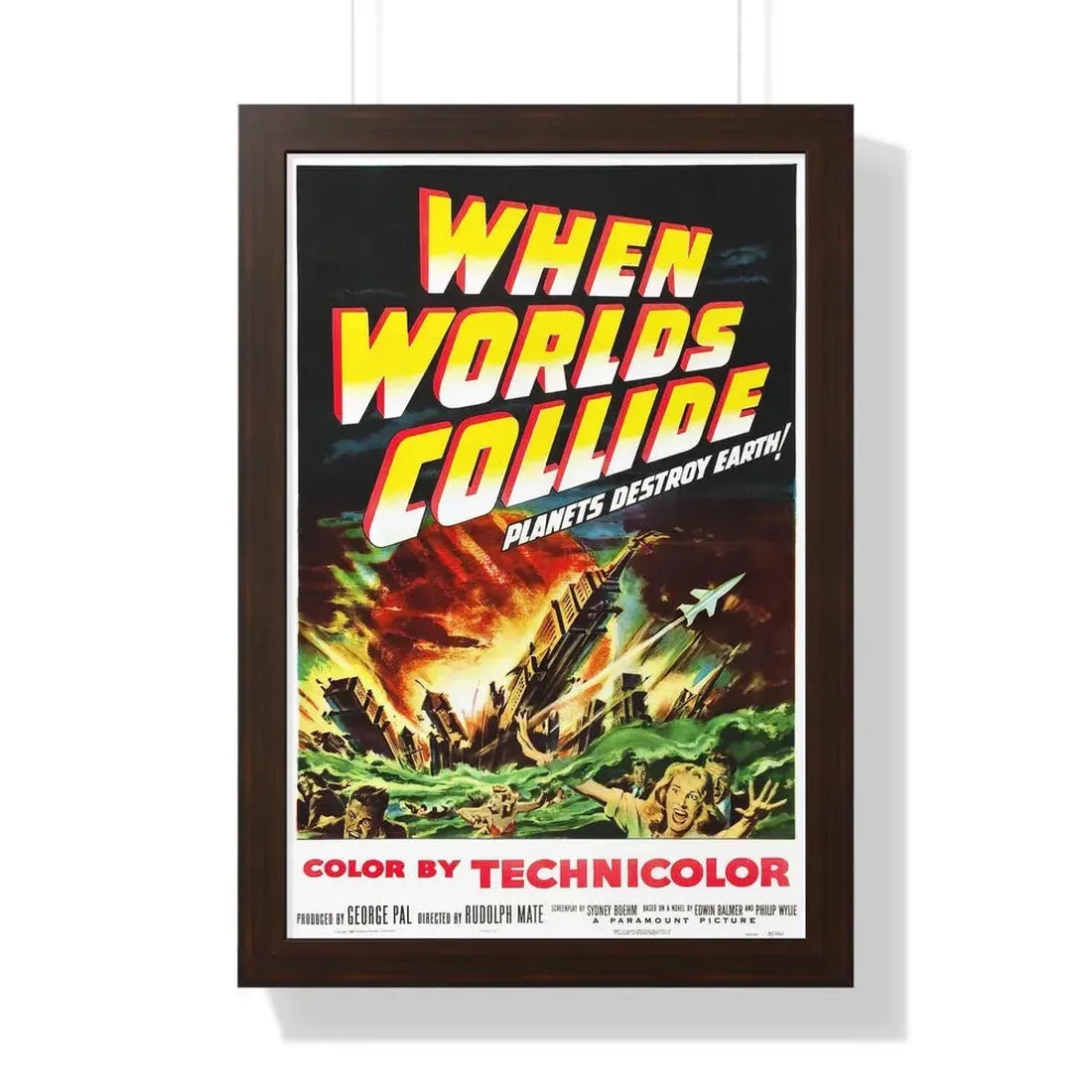 WHEN WORLDS COLLIDE 1951 - Framed Movie Poster 16″ x 24″ Walnut - The Sticker Space
